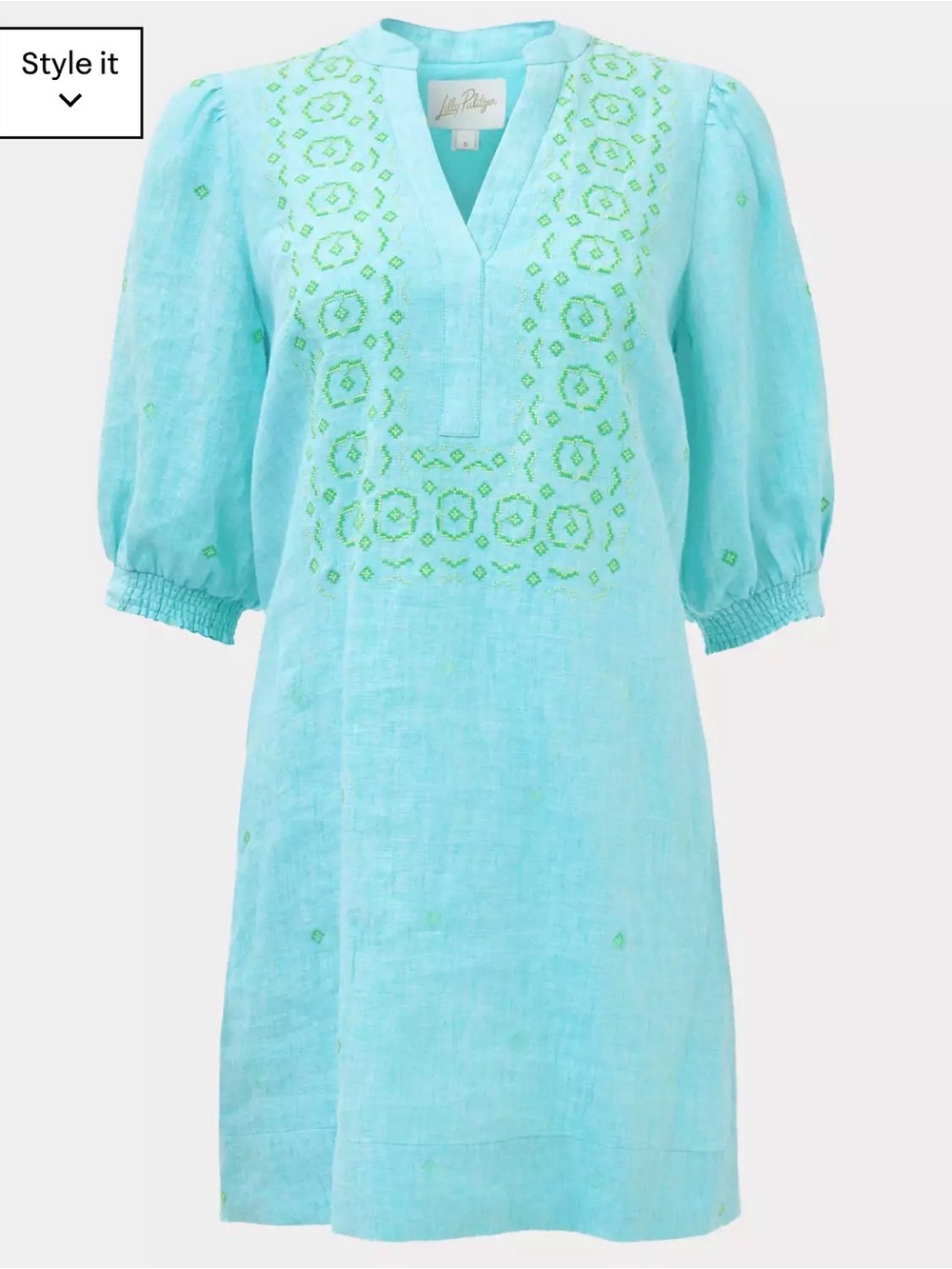 NWT Lilly Pulitzer Mialeigh embroidered linen dress